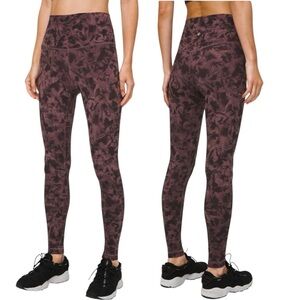 Lululemon Align Pant 28" US 4 Mini Dusk Floral Antique Bark Black